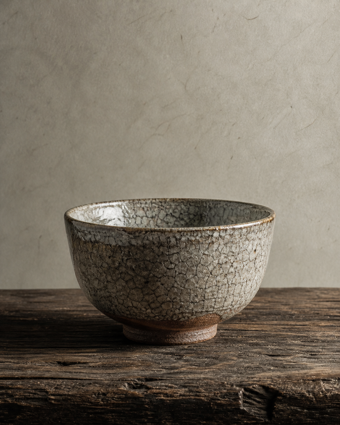 Karatsu tea bowl shown as a studio object